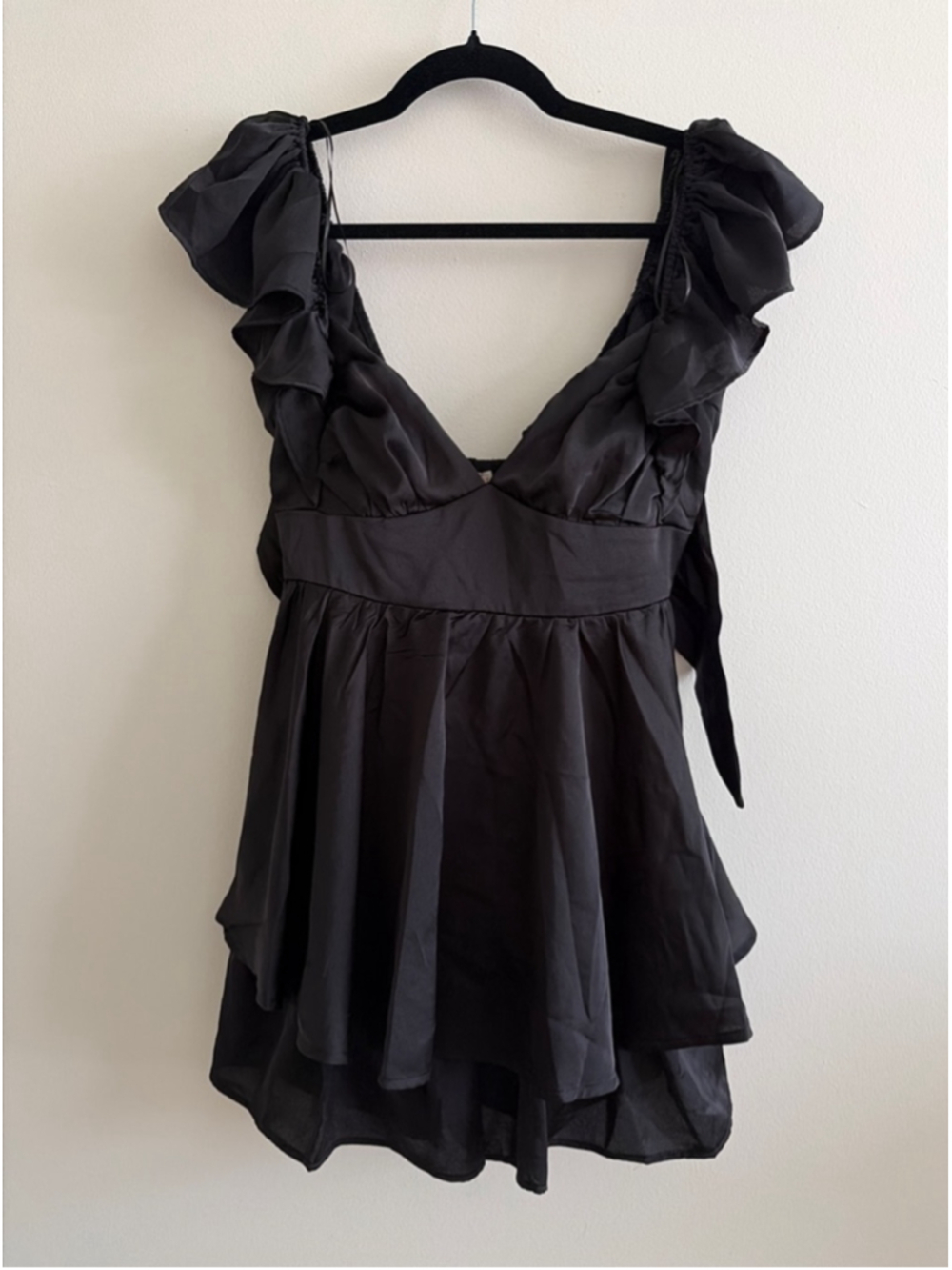 Women's Unbranded Black Ruffled Mini Romper S